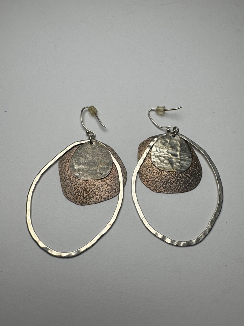 SILPADA Sterling Silver Splendor Earrings Mixed-Metal Layered Dangle Hoop Boho